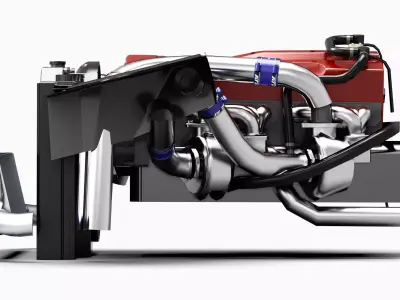 RB26DETT Greddy Engine Low-poly 3D model