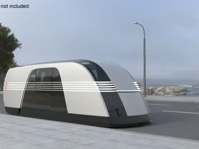 Self-Driving Retrofuturistic Electric Car 3D model