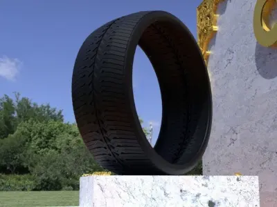 ORTAS TIRE NO 39 GAME READY Low-poly 3D model