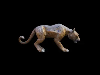 A Wild Jaguar Live  The Forest 3d Render 3D model