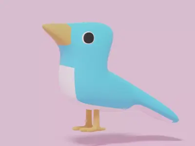 Cartoon Cute Bird 3D model