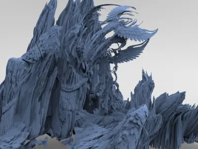 Phlegyas River cliffs  3D model