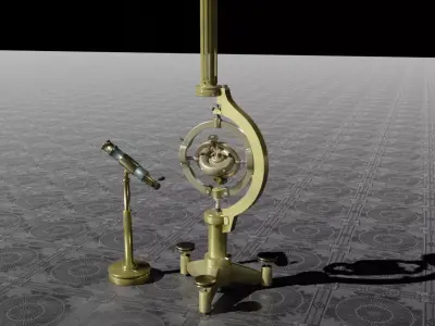 gyroscope and telescope 3d Free low-poly 3D model