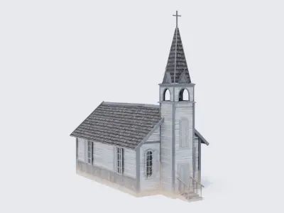 Low Poly Church Low-poly 3D model