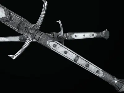 Game Asset Medieval Melee Weapon Sword And Dagger Low-poly 3D model