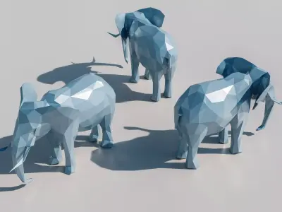 Lowpoly Elephan 001 3D model