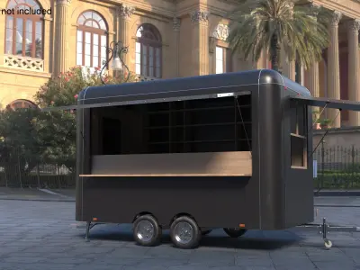 Food Trailer Black Empty 3D model