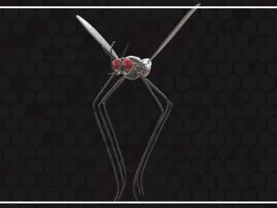 Mosquito with eyes Low-poly 3D model