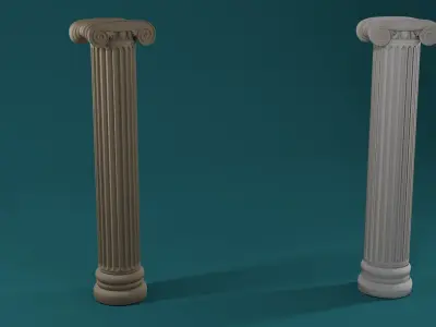 Ionic Greek column Low-poly 3D model