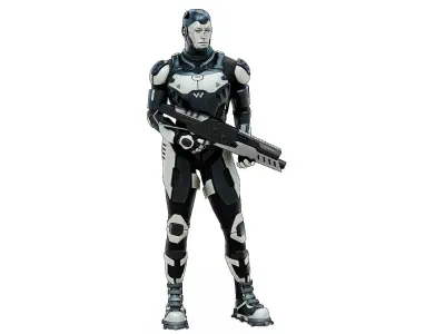 MECHA SOLDIER-D  Rigged for Unreal Engine - Unity - MIXAMO  3D model