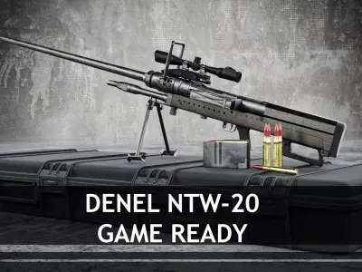 NTW-20 Anti-Materiel Rifle Low-poly 3D model