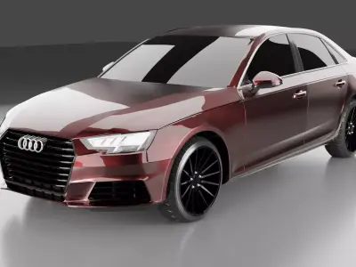 Audi A4 Sedan Full Exterior 3D Model Without Interior 3D model
