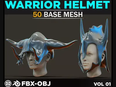50 Models Of Warrior Helmet-Helmet Military -Army-Weapons-Vol 01 Low-poly 3D model
