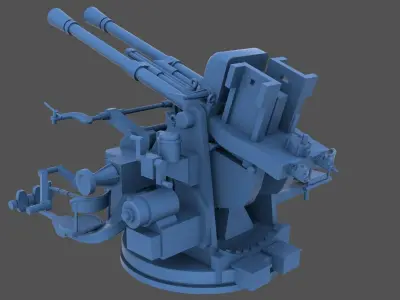 Breda 37-54 twin - Commercial license - 1-72 scale 3D print model