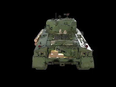 Sherman Tank 3d model game ready Low-poly 3D model