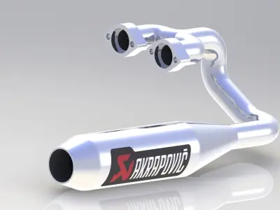 Moteur 2t 2 cylindres 125cm3 Free 3D model