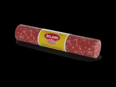 Deli sausages Salami Low-poly 3D model