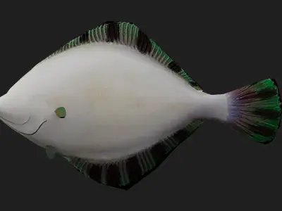 Flatfish Low-poly 3D model