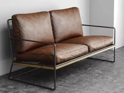 Leather Hachi sofa Free 3D model