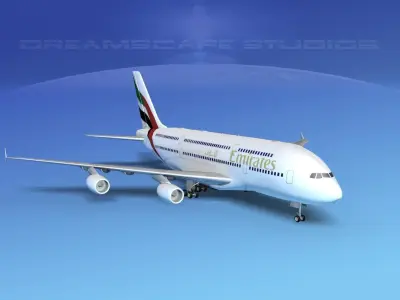 Airbus A380-800 Emirates 3D model