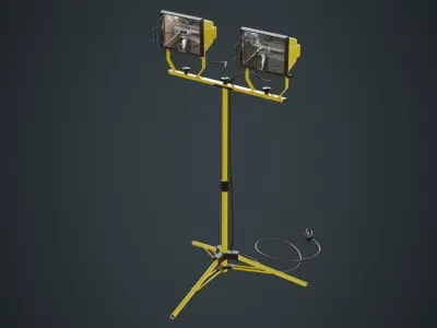 Halogen Work Light 3A Low-poly 3D model