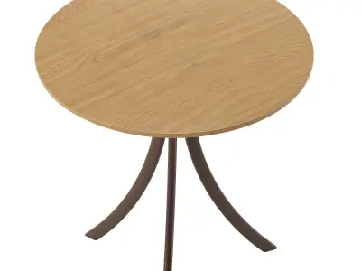 EXPORMIM BISTRO Round oak table Free low-poly 3D model