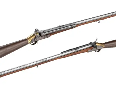 PBR Girardoni air rifle Low-poly 3D model