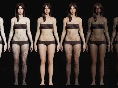 Survival Girl - Game Ready Low-poly 3D model