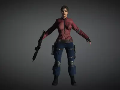 AAA Military Female Character 05 Low-poly 3D model