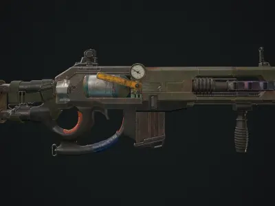 Plasma shotgun Low-poly 3D model