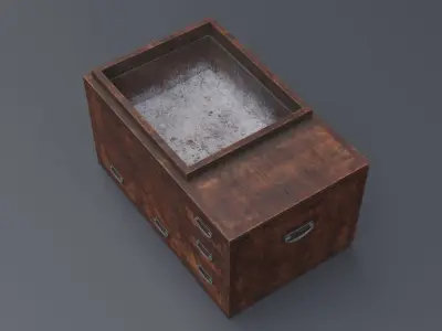 Japanese Brazier Low-poly 3D model