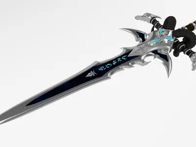 Frostmorn sword Low-poly 3D model
