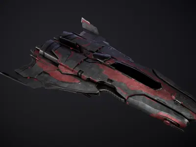Spaceship Unitron Game Ready 4k Textures Low-poly 3D model