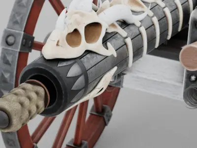 O Kit 01 Cannon Kit 03 of 05 dragon bone cannon Low-poly 3D model