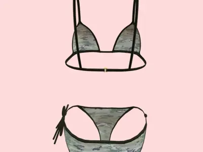 Sexy Army Bikini P02 Low-poly 3D model