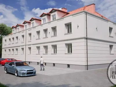 Classic Apartment Building Modern 3D Visualization 3D model