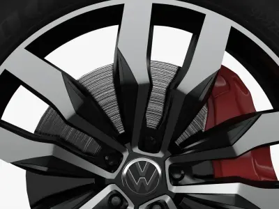 Volksvagen Touareg 2019 wheel Low-poly 3D model