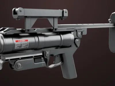 Grenade Launcher 04 Black Generic All PBR Unity UE Textures Low-poly 3D model