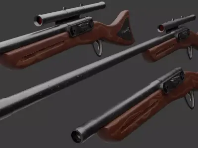 BE-29 Blaster Rifle Low-poly 3D model