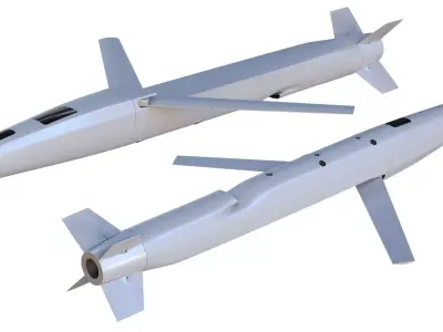 Bullseye Long-Range Missile Low-poly 3D model