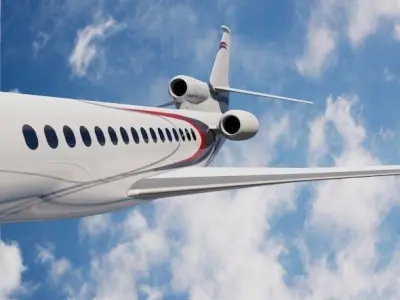 Lowpoly Dassault Falcon 8x luxury jet Low-poly 3D model
