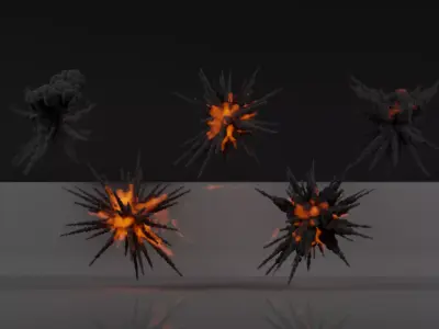 Flak Explosion Pack 3D model 3D model