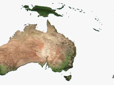 Australia and Oceania 3D model
