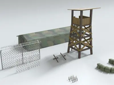 laos Game Guard Tower Control Point Low-poly 3D model