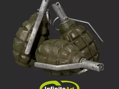 Grenade F-1 Low-poly 3D model