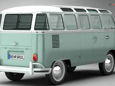 Volkswagen Type 2 Samba 1963 3D model