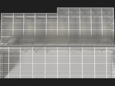 Factory building in section cut 24ZZ37 3D model