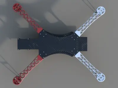 Alien 450 Quadcopter Frame Low-poly 3D model