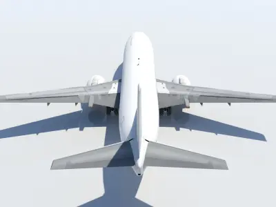 B737-400F Classic Freighter Blank Low-poly 3D model