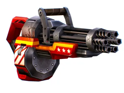 LowPoly Sci-Fi Assault Heavy Machine Gun Low-poly  Low-poly 3D model